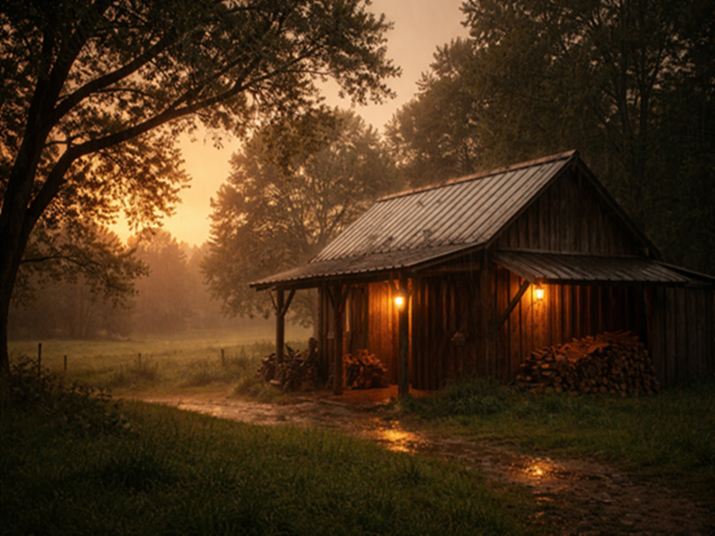 Garoa num entardecer